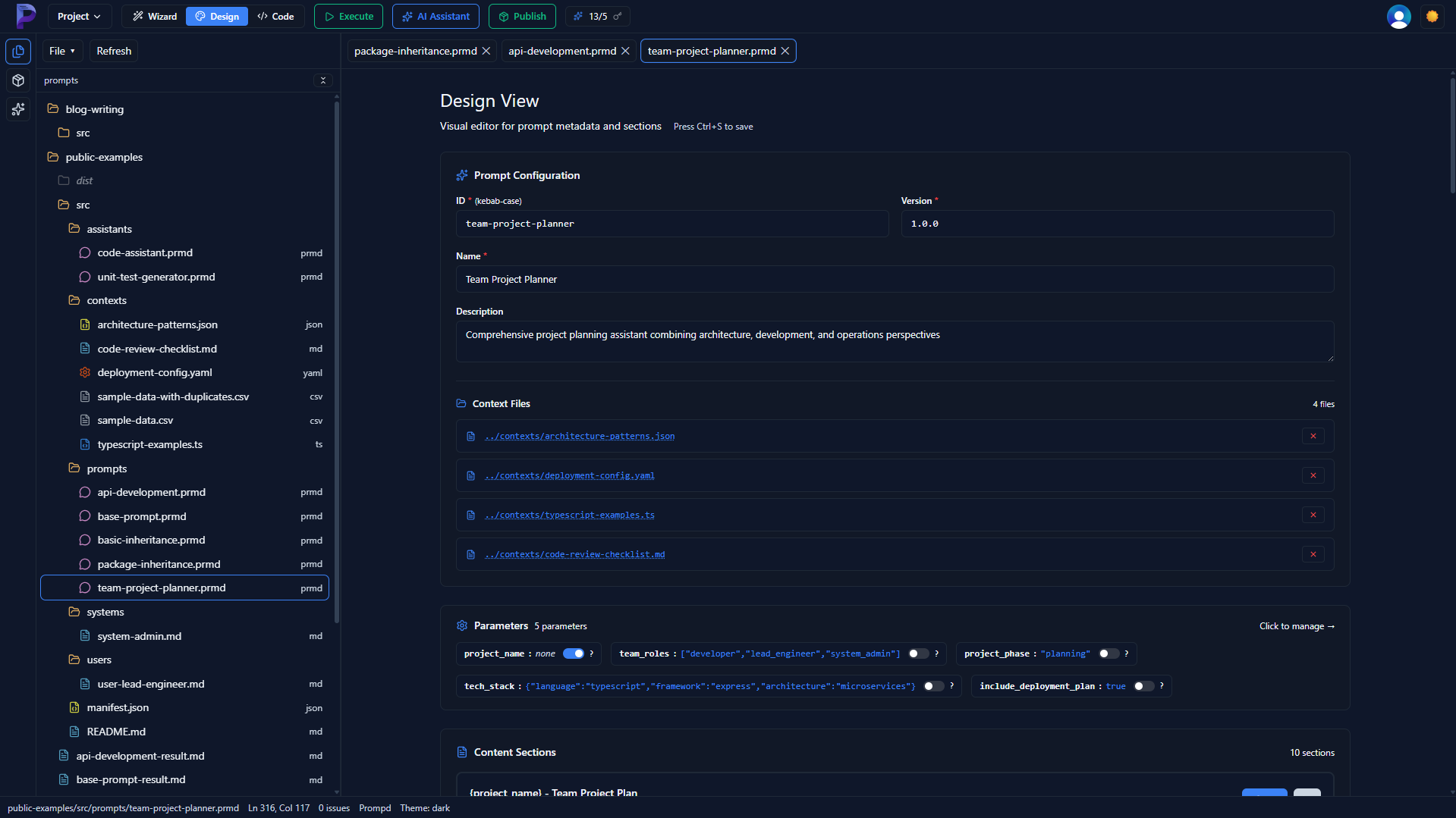 prompd.app Editor - Design View